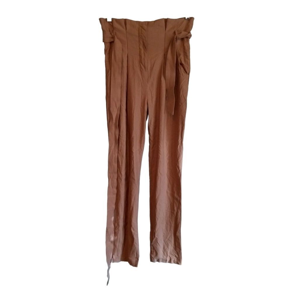 NWT Active USA Women's‎ Large Brown High Waisted Paperbag pants